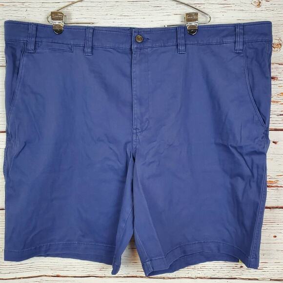 🔴 Foundry Flat Front Chino Shorts Big & Tall Men 52 Blue Comfort Stretch Waist - Picture 1 of 10